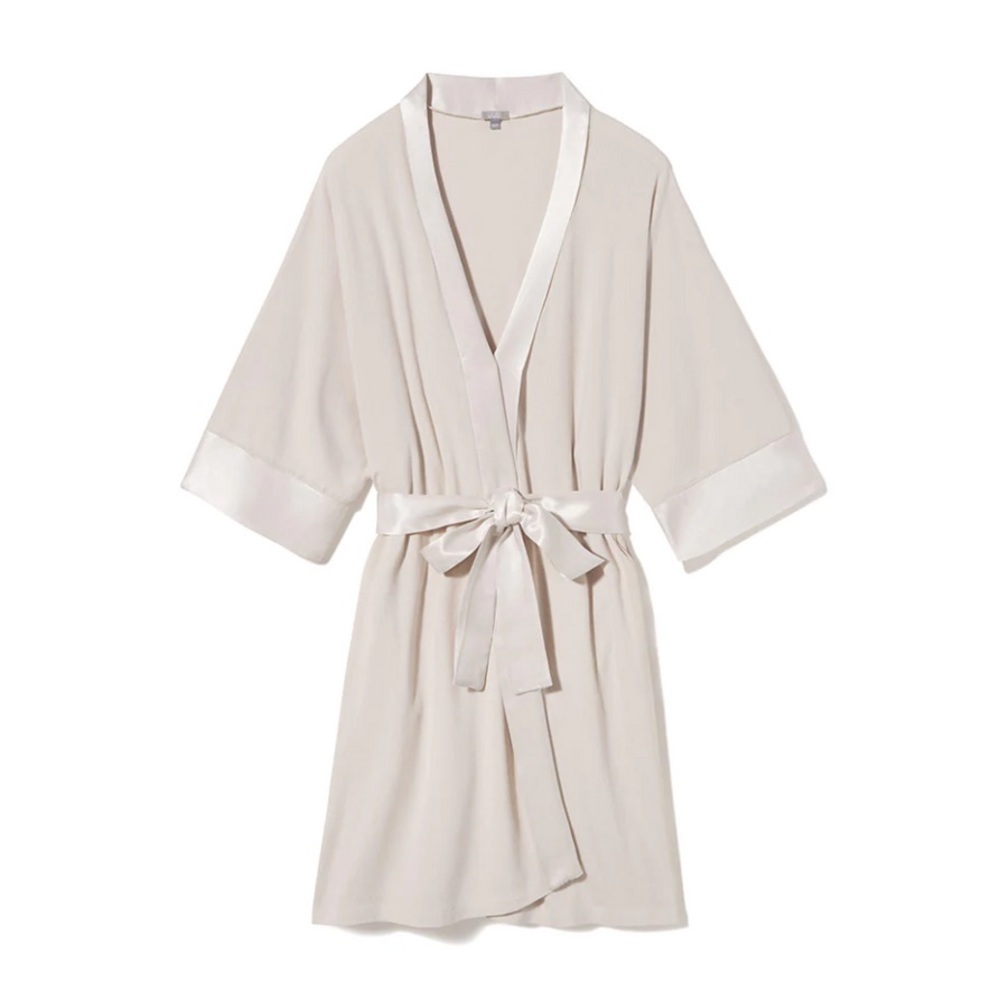 NWT PJ Harlow Shala Satin Trim Robe